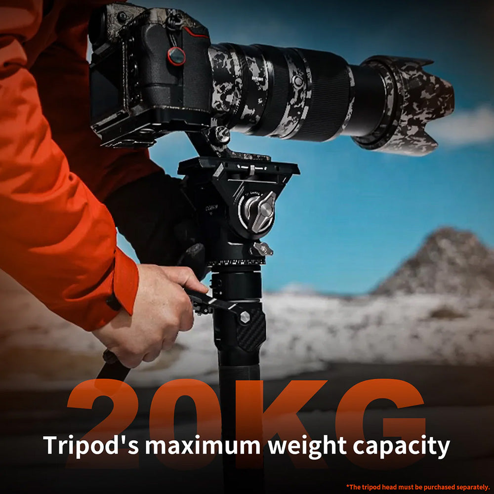 RefBall & COMAN M1 Pro Carbon Fiber Monopod 1645mm Quick Release Foot Lock 20kg Load