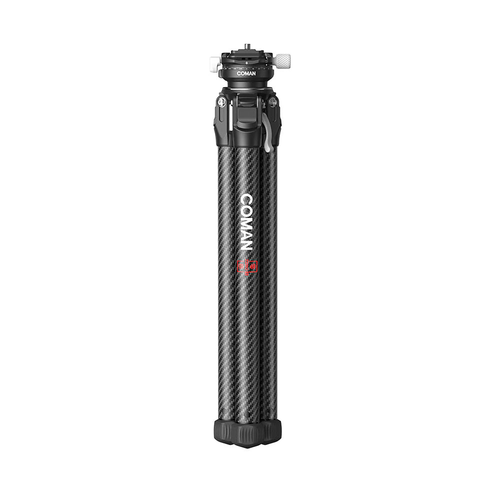 RefBall & Coman Zero X Lightweight Carbon Fiber Travel Tripod with Arca-Swiss Plate for Pro Cameras