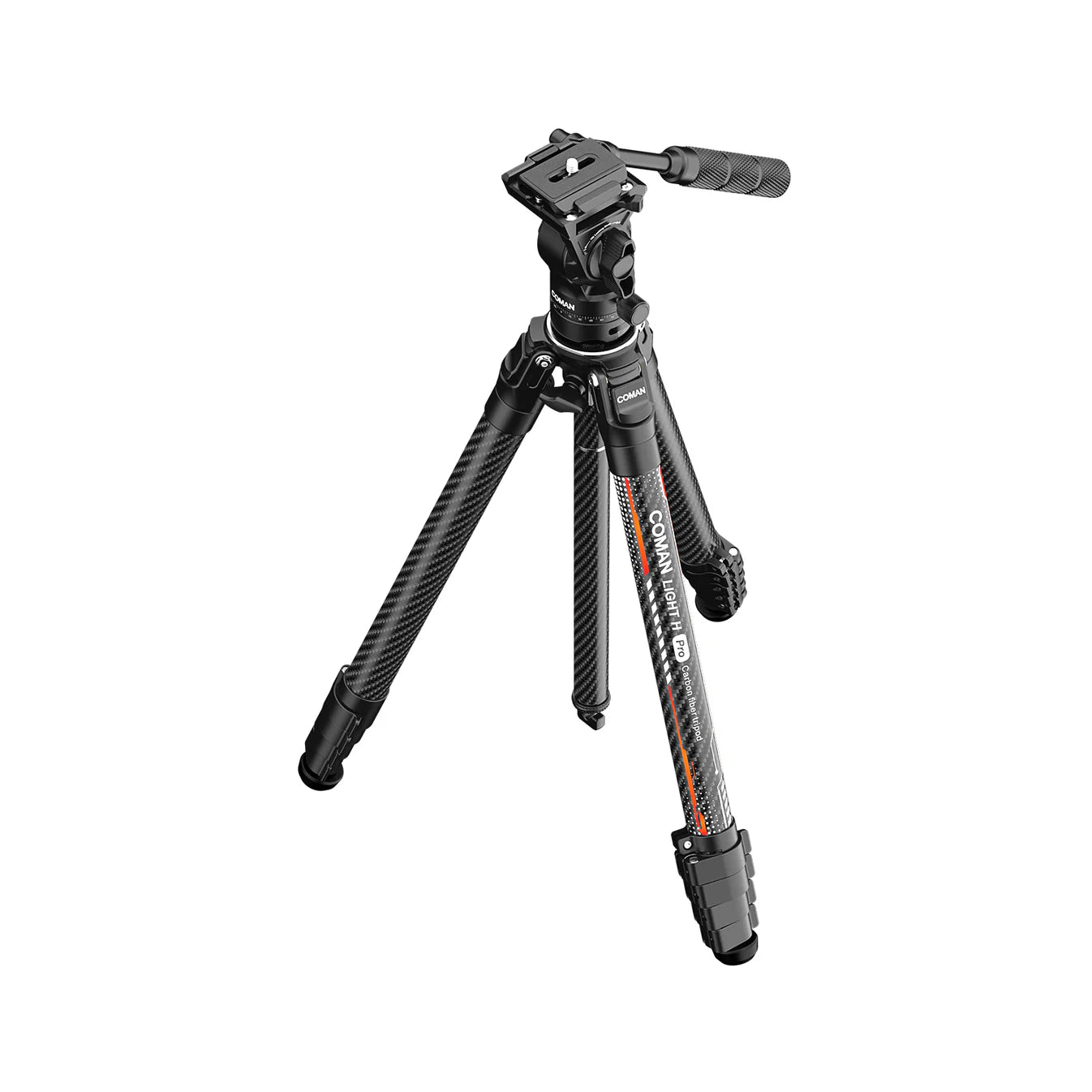 RefBall & Coman Light H Pro Carbon Fiber Tripod with 1-Second Lock/Unlock & Detachable Monopod