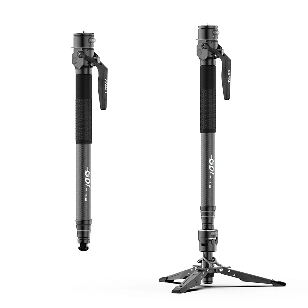 RefBall & COMAN M1 Pro Carbon Fiber Monopod 1645mm Quick Release Foot Lock 20kg Load