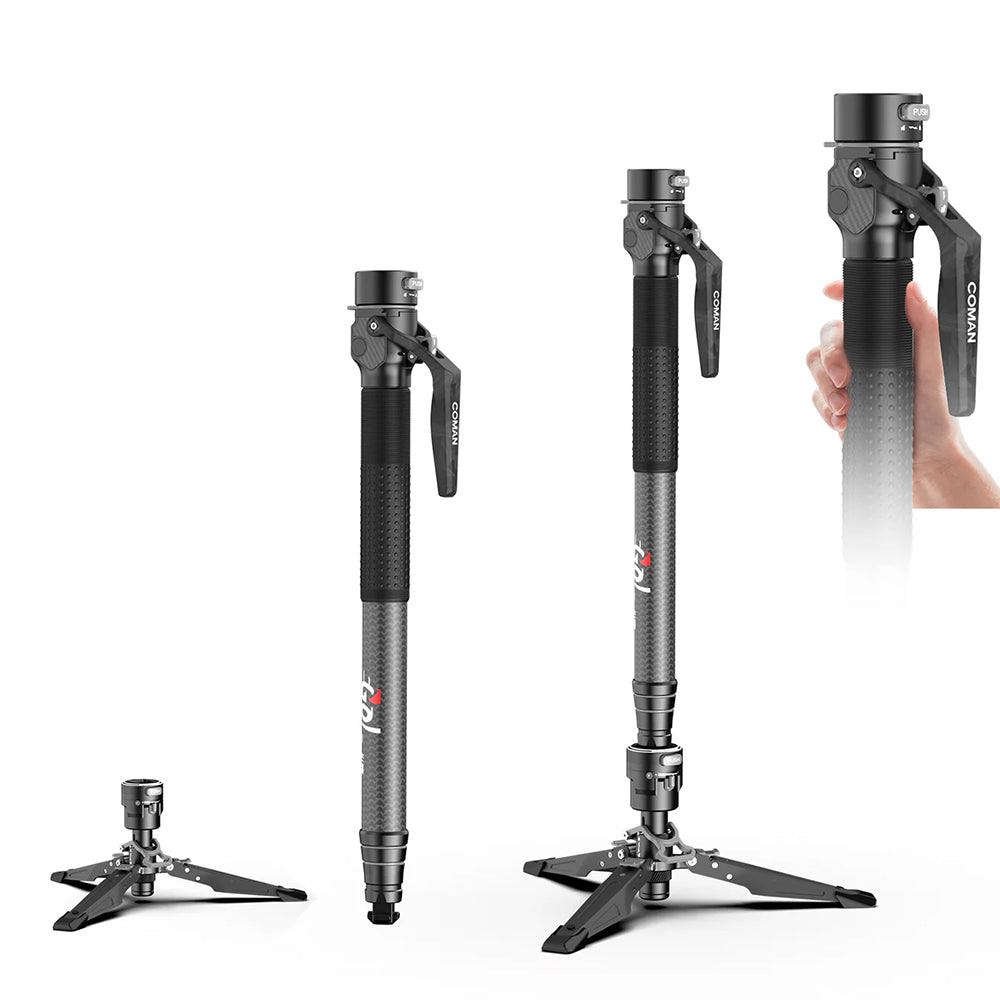 RefBall & COMAN M1 Pro Carbon Fiber Monopod 1645mm Quick Release Foot Lock 20kg Load