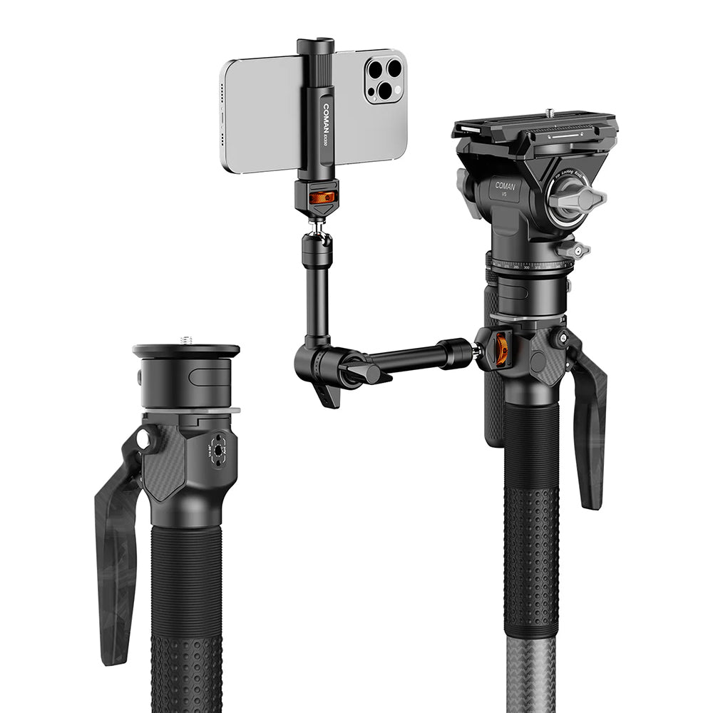 RefBall & COMAN M1 Pro Carbon Fiber Monopod 1645mm Quick Release Foot Lock 20kg Load