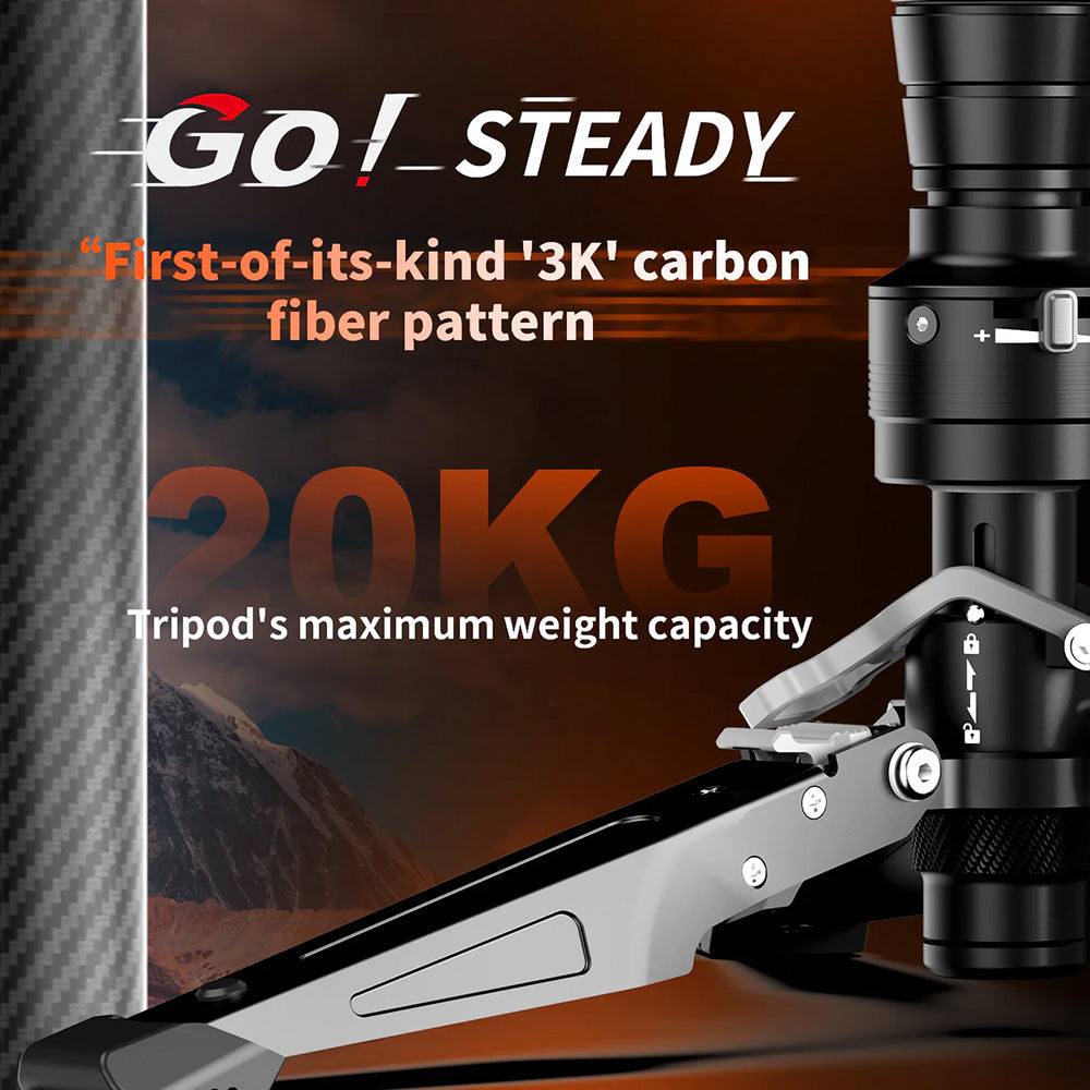 RefBall & COMAN M1S (Upgraded Version) Lightweight Carbon Fiber Monopod with Arca Quick Release 1655mm