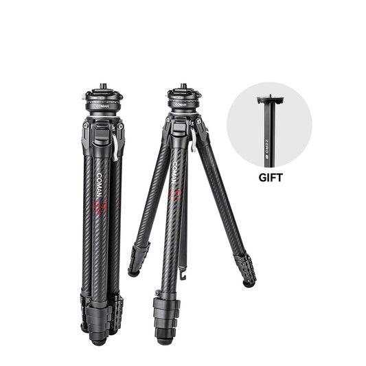RefBall & Coman Zero F38 Professional Travel Carbon Fiber Tripod with Arca Ball Head & DJI Quick Release