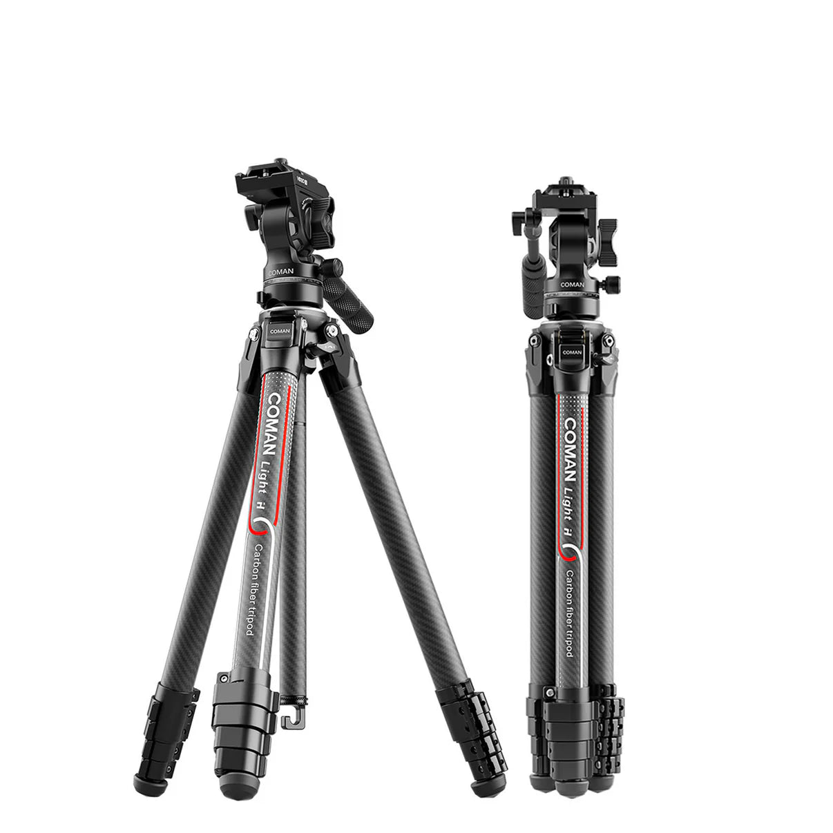 RefBall & Coman Light H 61" Carbon Fibre Travel Tripod with Fluid Head & Quick Release
