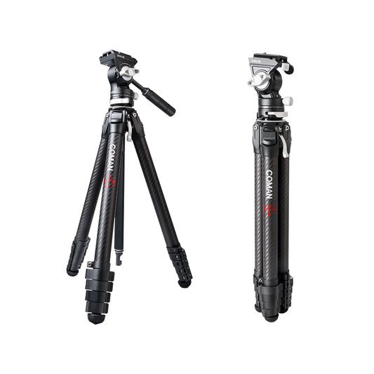 RefBall & COMAN Zero V Carbon Fiber Travel Video Tripod with Arca Quick Release for DSLR