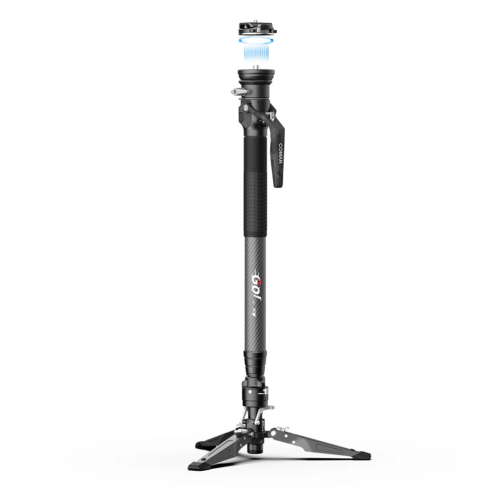RefBall & COMAN M1S Compact Carbon Fiber Monopod with Arca Quick Release-(Non-Removable Foot Brace)