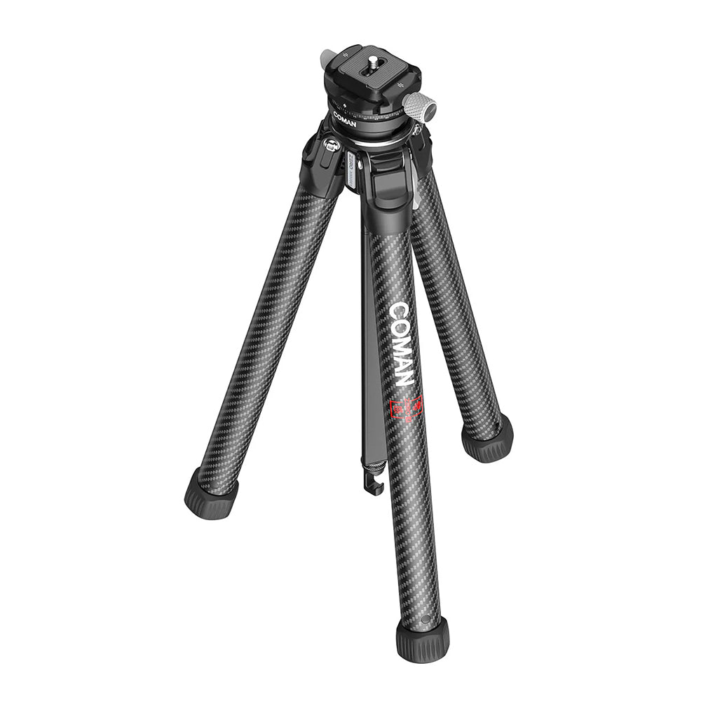RefBall & Coman Zero X Lightweight Carbon Fiber Travel Tripod with Arca-Swiss Plate for Pro Cameras