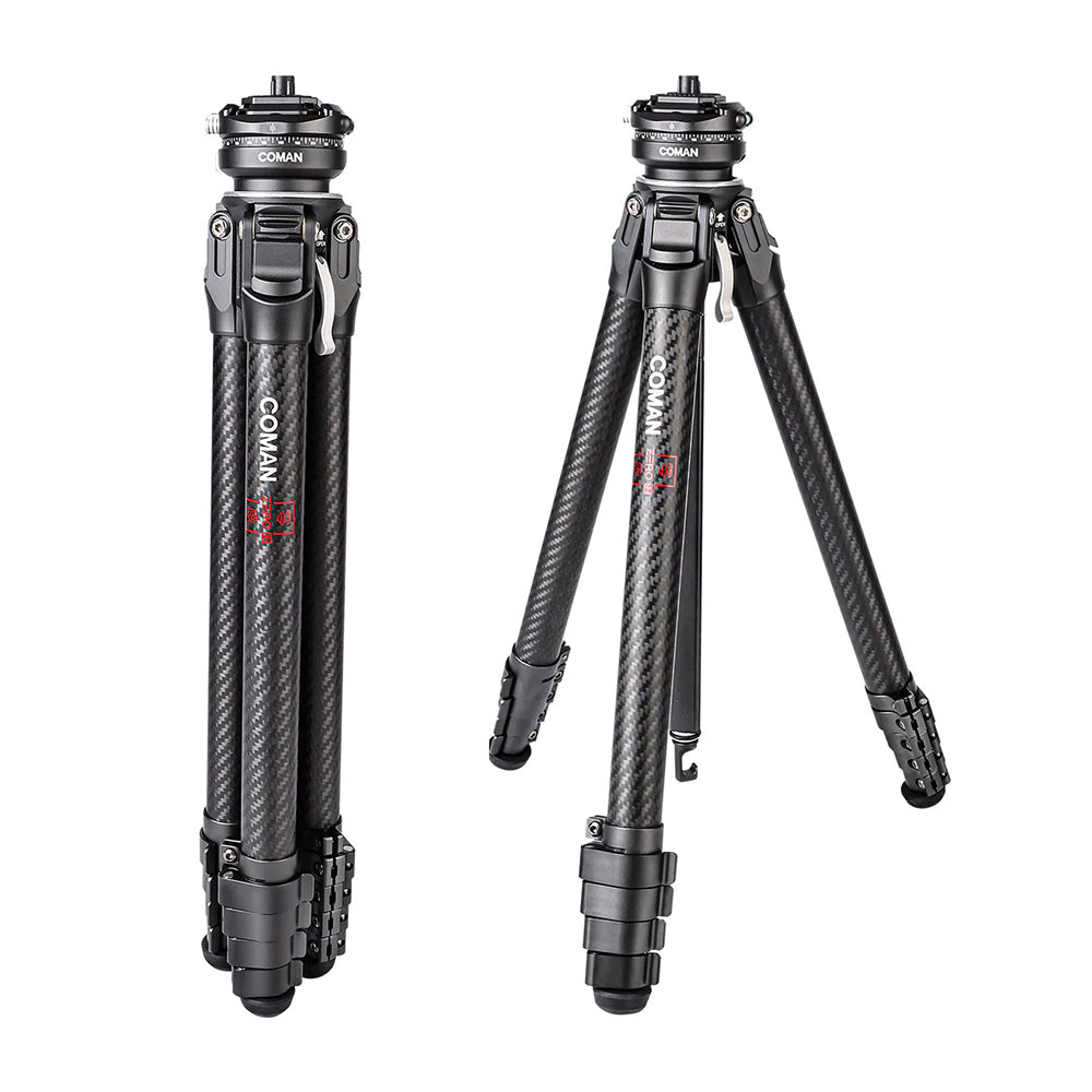 RefBall & Coman Zero F38 Professional Travel Carbon Fiber Tripod with Arca Ball Head & DJI Quick Release
