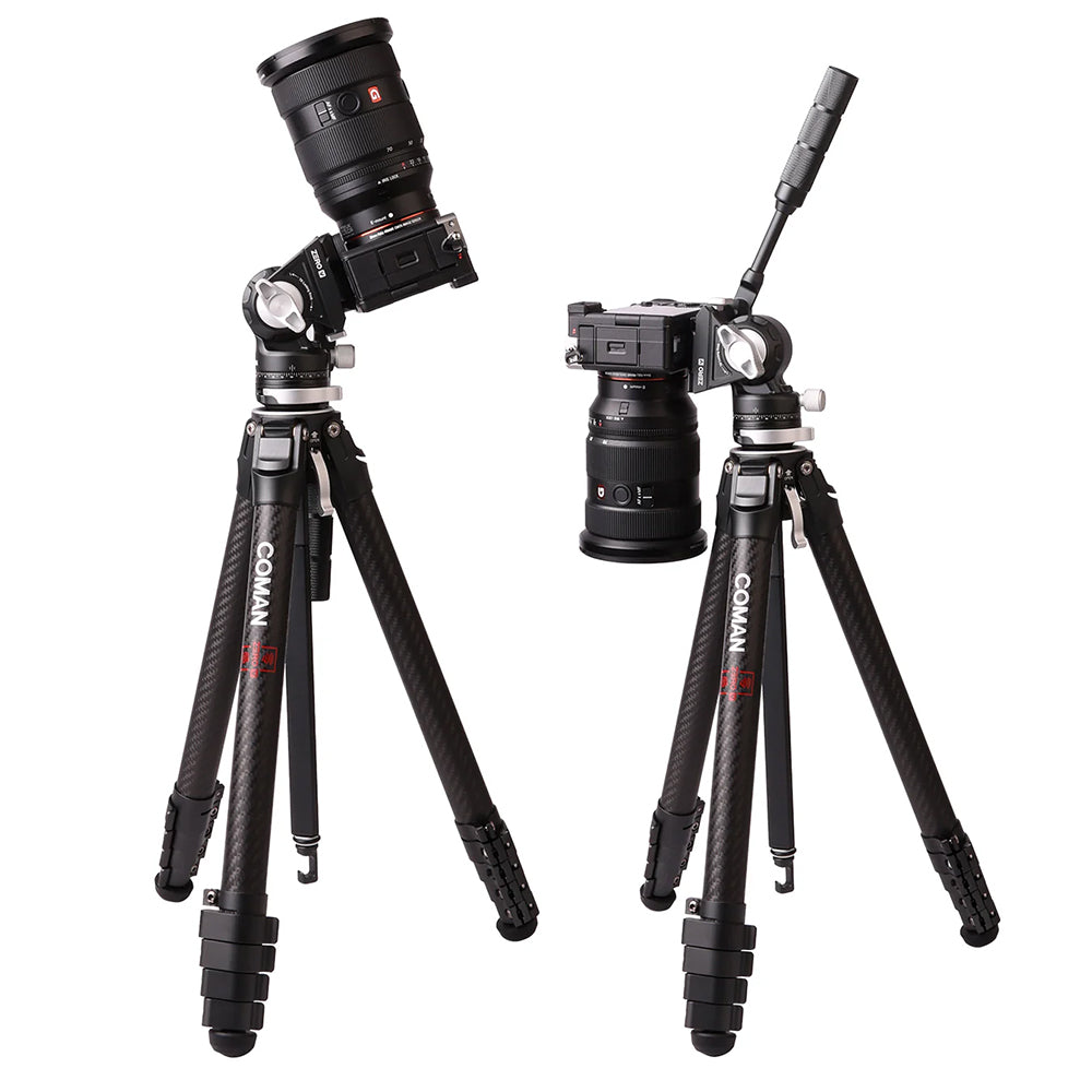 RefBall & COMAN Zero V Carbon Fiber Travel Video Tripod with Arca Quick Release for DSLR