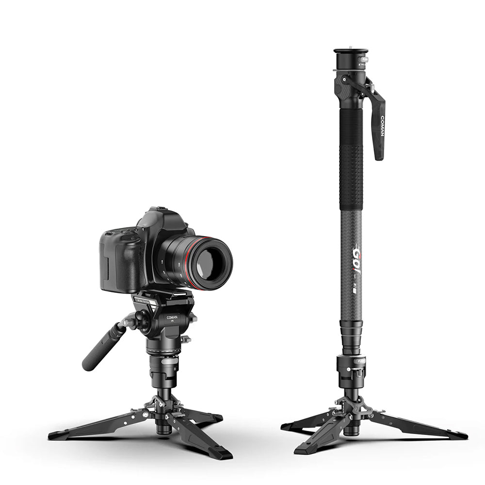 RefBall & COMAN M1 Pro Carbon Fiber Monopod 1645mm Quick Release Foot Lock 20kg Load