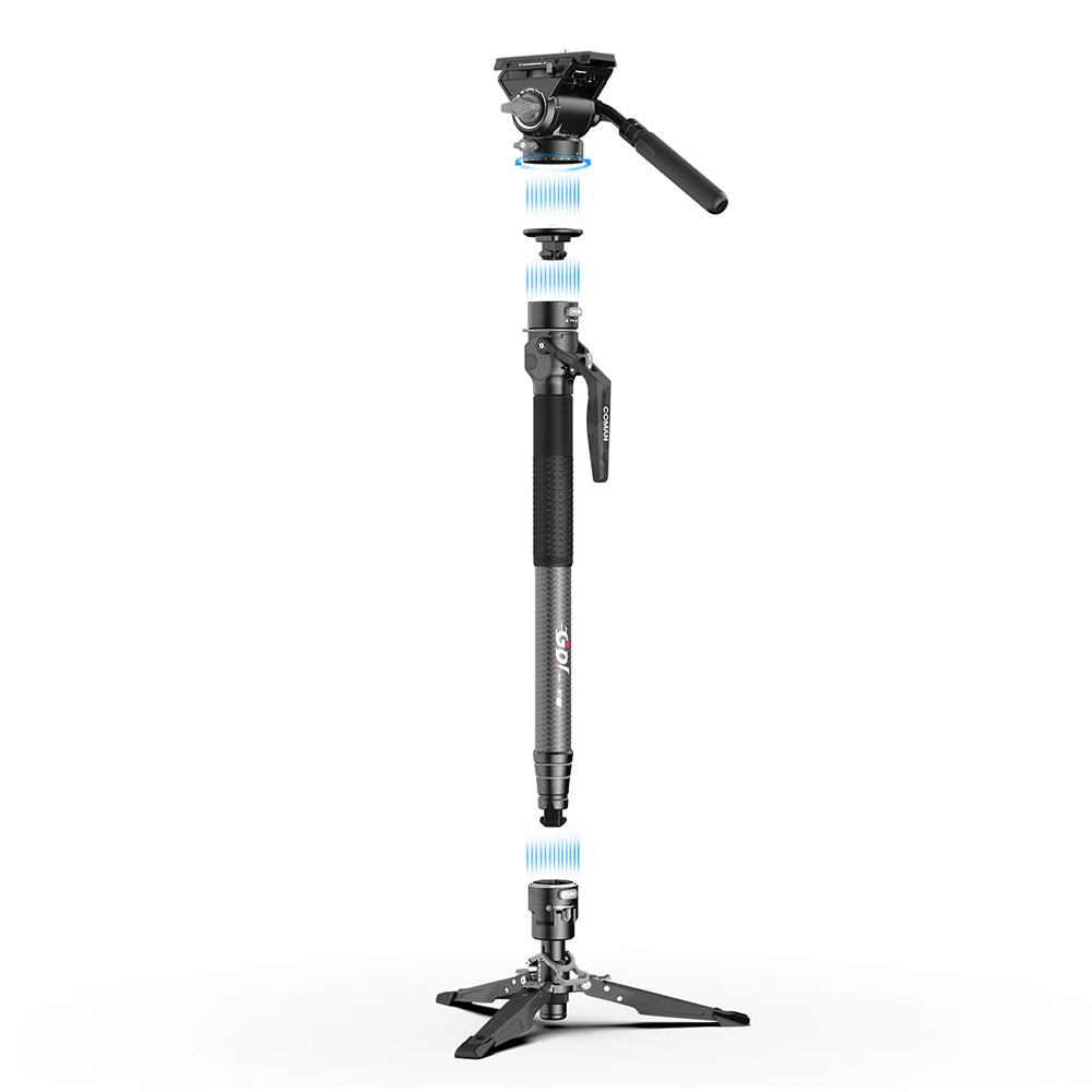 RefBall & COMAN M1 Pro V5 Camera Monopod with Fluid Head, One-Click Quick Release, and 1750mm Max Height