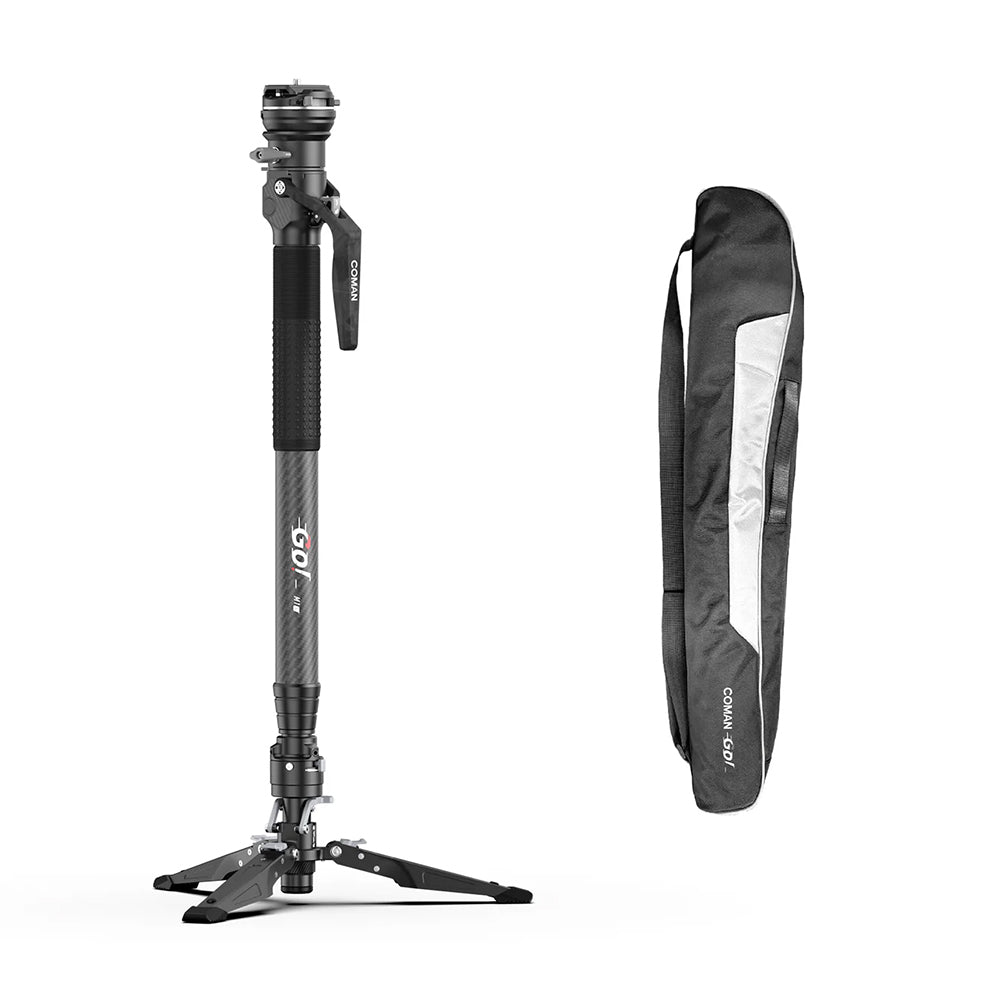 RefBall & COMAN M1S Compact Carbon Fiber Monopod with Arca Quick Release-(Non-Removable Foot Brace)