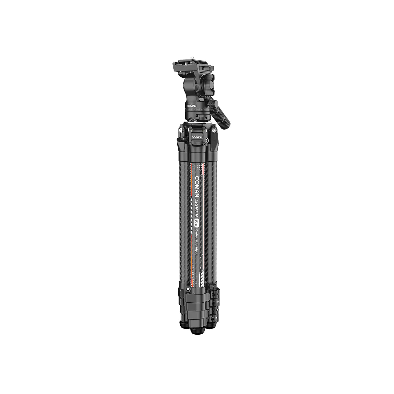 RefBall & Coman Light H Pro Carbon Fiber Tripod with 1-Second Lock/Unlock & Detachable Monopod