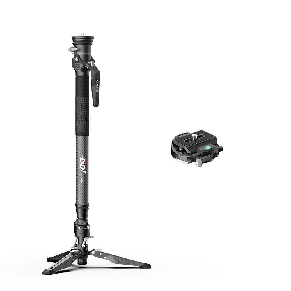 RefBall & COMAN M1S (Upgraded Version) Lightweight Carbon Fiber Monopod with Arca Quick Release 1655mm